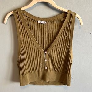 Free People | green knit vest